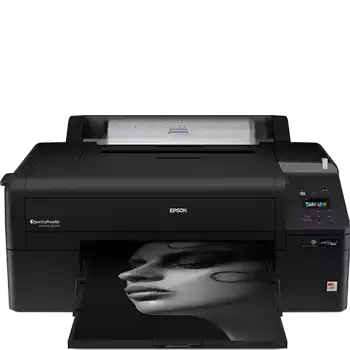 Frontal de impresora de gran formato SureColor SC-P5000. Color negro. Versión sobremesa. 