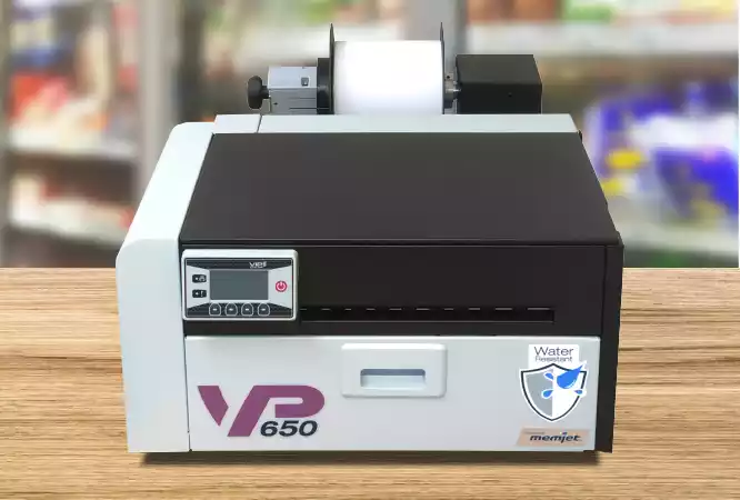 Frontal de impresora de etiquetas VIPColor VP650 resistente al agua